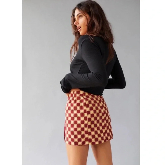 UO Jagger Button-Front Mini Skirt size L - Picture 4 of 9
